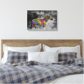 Rainbow Zebra Leinwanddruck (Insitu (Schlafzimmer))