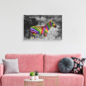 Rainbow Zebra Leinwanddruck (Insitu (Wohnzimmer))