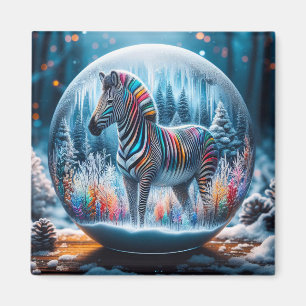 Rainbow Zebra Magnet