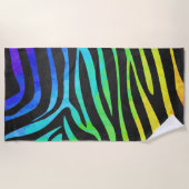 Rainbow Zebra-Malmuster Strandtuch (Vorderseite)