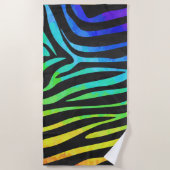 Rainbow Zebra-Malmuster Strandtuch (Vorderseite)