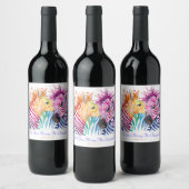 Rainbow Zebra Marry Me Wine Label Weinetikett (Flaschen)