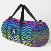 Rainbow Zebra Muster Mit Monogramm Duffle Bag (Rechte Ecke)