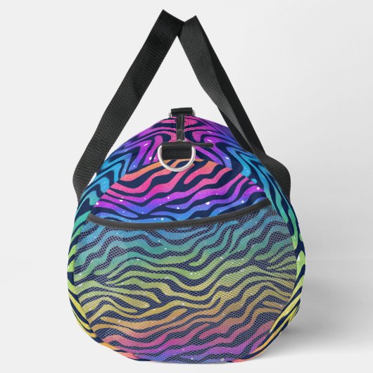 Rainbow Zebra Muster Mit Monogramm Duffle Bag (Rechts)