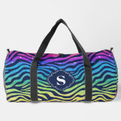 Rainbow Zebra Muster Mit Monogramm Duffle Bag (Rückseite)