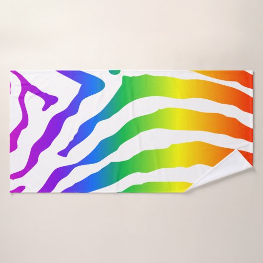 Rainbow Zebra Pattern Badehandtuch (Badehandtuch)