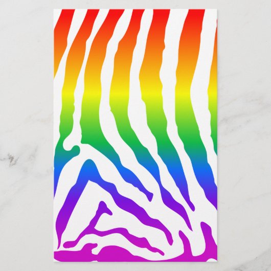 Rainbow Zebra Pattern Briefpapier (Vorderseite)
