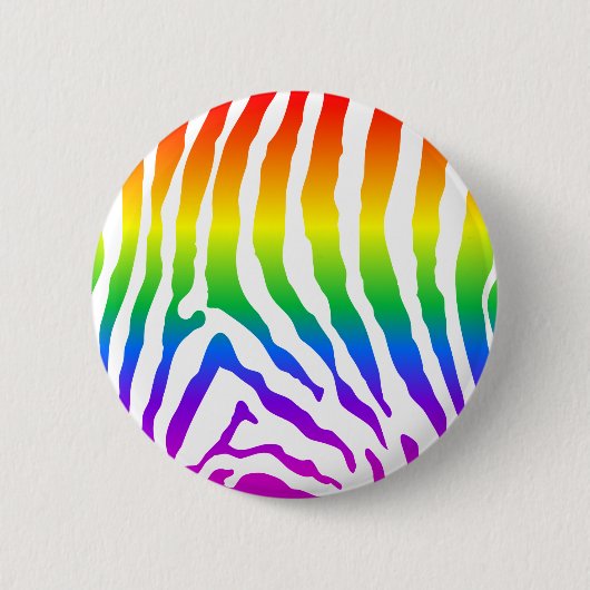 Rainbow Zebra Pattern Button (Vorderseite)