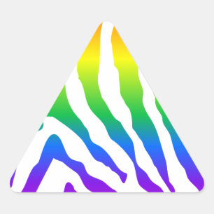 Rainbow Zebra Pattern Dreieckiger Aufkleber