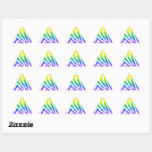 Rainbow Zebra Pattern Dreieckiger Aufkleber (Blatt)