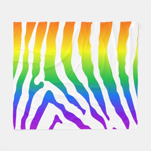 Rainbow Zebra Pattern Fleecedecke (Vorderseite (Horizontal))