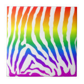 Rainbow Zebra Pattern Fliese (Vorderseite)
