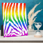 Rainbow Zebra Pattern Fotoplatte (Seite)