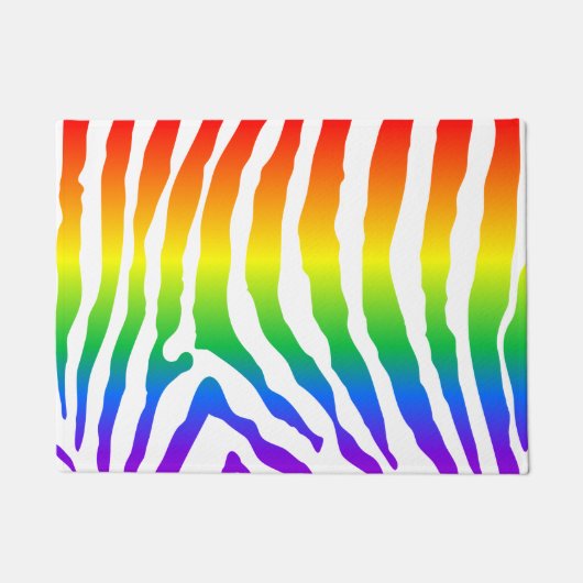 Rainbow Zebra Pattern Fußmatte (Vorderseite)