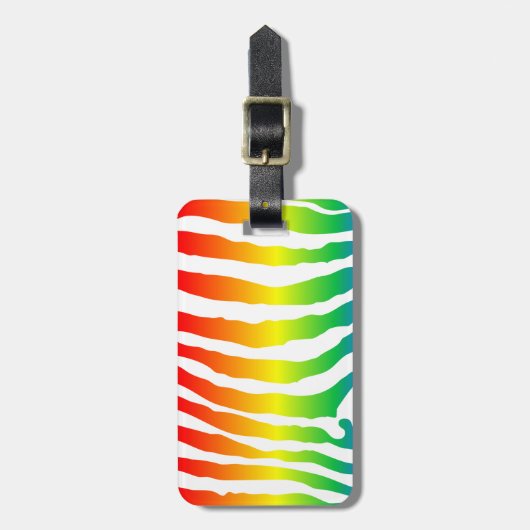 Rainbow Zebra Pattern Gepäckanhänger (Vorderseite vertikal)