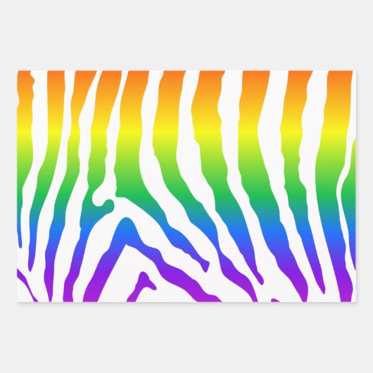 Rainbow Zebra Pattern Geschenkpapier Set (Vorderseite)