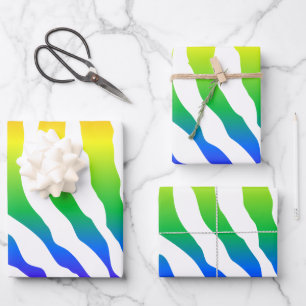 Rainbow Zebra Pattern Geschenkpapier Set