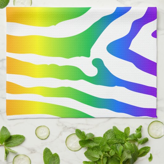 Rainbow Zebra Pattern Geschirrtuch (Gefaltet)