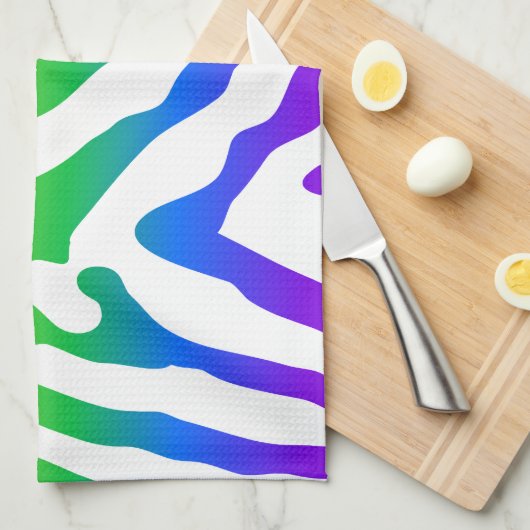 Rainbow Zebra Pattern Geschirrtuch (Viertel Falte)