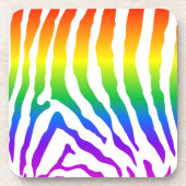 Rainbow Zebra Pattern Getränkeuntersetzer (Vorderseite)