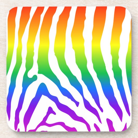 Rainbow Zebra Pattern Getränkeuntersetzer (Vorderseite)