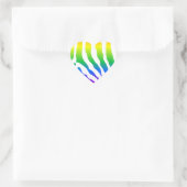 Rainbow Zebra Pattern Herz-Aufkleber (Tasche)