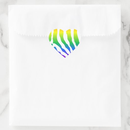 Rainbow Zebra Pattern Herz-Aufkleber (Tasche)