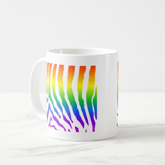 Rainbow Zebra Pattern Kaffeetasse (Vorderseite Links)