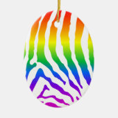 Rainbow Zebra Pattern Keramik Ornament (Vorne)