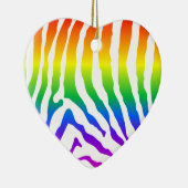 Rainbow Zebra Pattern Keramik Ornament (Rechts)