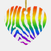 Rainbow Zebra Pattern Keramik Ornament (Vorne)