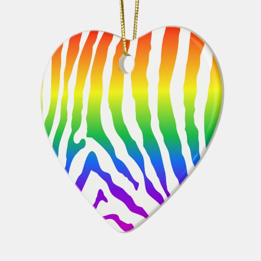 Rainbow Zebra Pattern Keramik Ornament (Links)