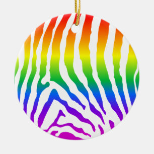 Rainbow Zebra Pattern Keramikornament