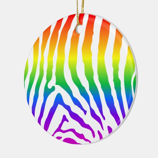 Rainbow Zebra Pattern Keramikornament (Links)