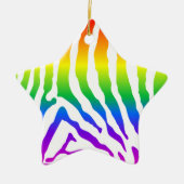 Rainbow Zebra Pattern Keramikornament (Vorne)