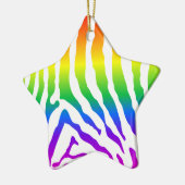Rainbow Zebra Pattern Keramikornament (Links)