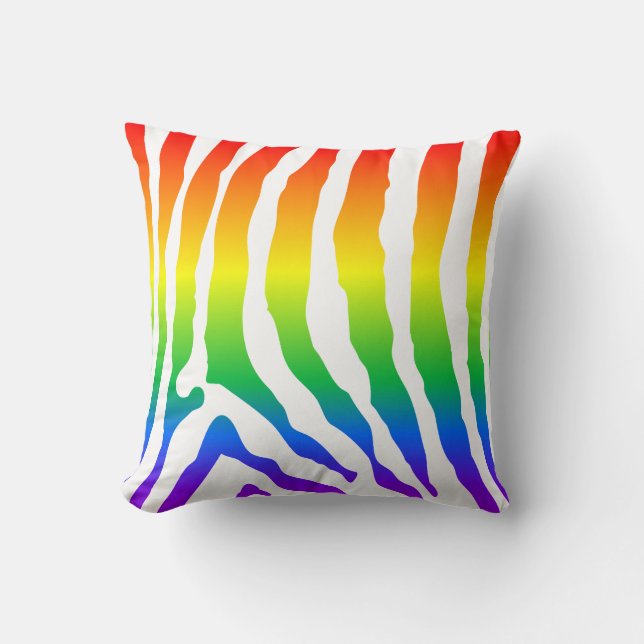 Rainbow Zebra Pattern Kissen (Vorderseite)