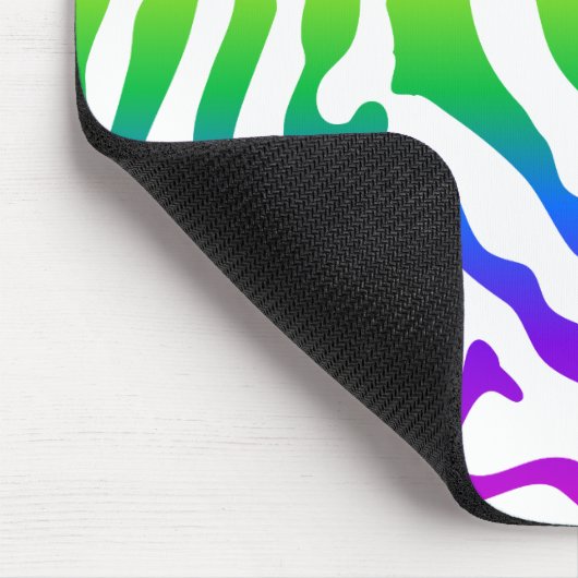 Rainbow Zebra Pattern Mousepad (Ecke)