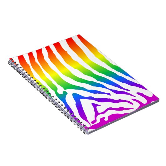Rainbow Zebra Pattern Notizblock (Rechte Seite)