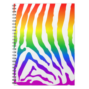 Rainbow Zebra Pattern Notizblock
