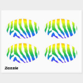 Rainbow Zebra Pattern Ovaler Aufkleber (Blatt)