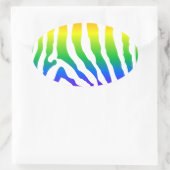 Rainbow Zebra Pattern Ovaler Aufkleber (Tasche)