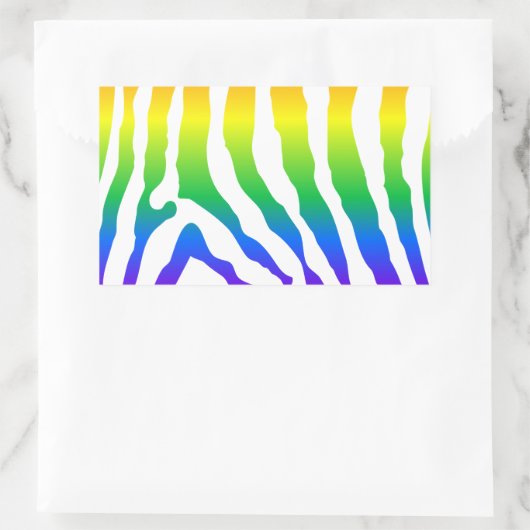 Rainbow Zebra Pattern Rechteckiger Aufkleber (Tasche)