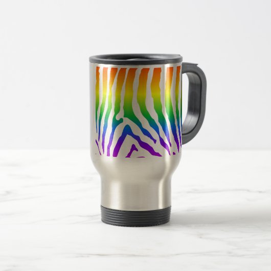 Rainbow Zebra Pattern Reisebecher (VorderseiteRechts)
