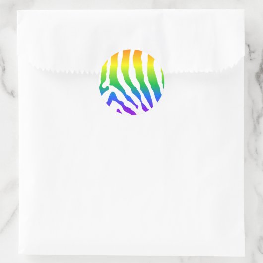 Rainbow Zebra Pattern Runder Aufkleber (Tasche)