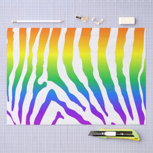 Rainbow Zebra Pattern Seidenpapier (Handwerk)