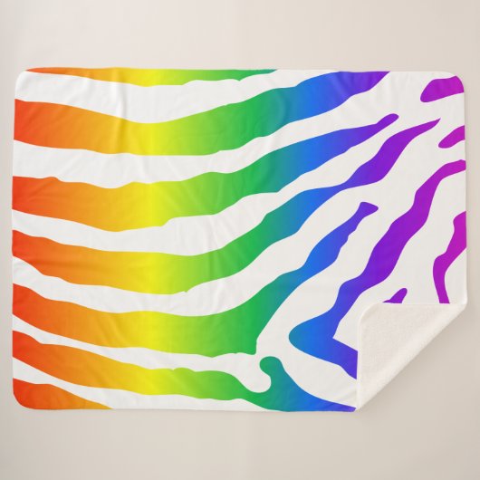 Rainbow Zebra Pattern Sherpadecke (Vorderseite (Horizontal))