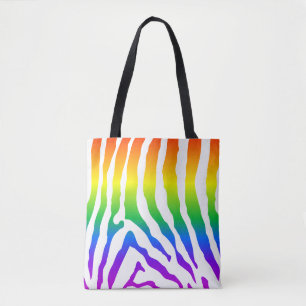 Rainbow Zebra Pattern Tasche