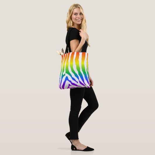 Rainbow Zebra Pattern Tasche (Am Model)