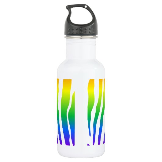 Rainbow Zebra Pattern Trinkflasche (Rückseite)